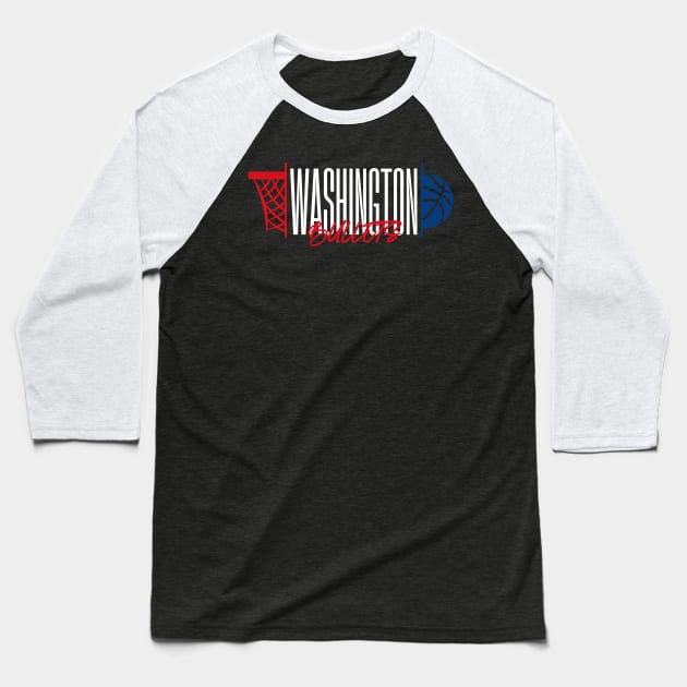 WASHINGTON BULLETS BASKETBALL Baseball T-Shirt by Lolane